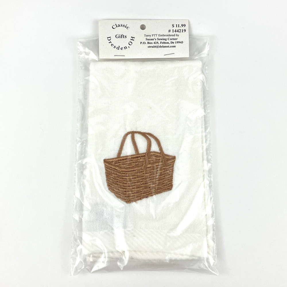 Vintage Dresden, Ohio Longaberger Basket White Towel | Classic Gifts #144219
